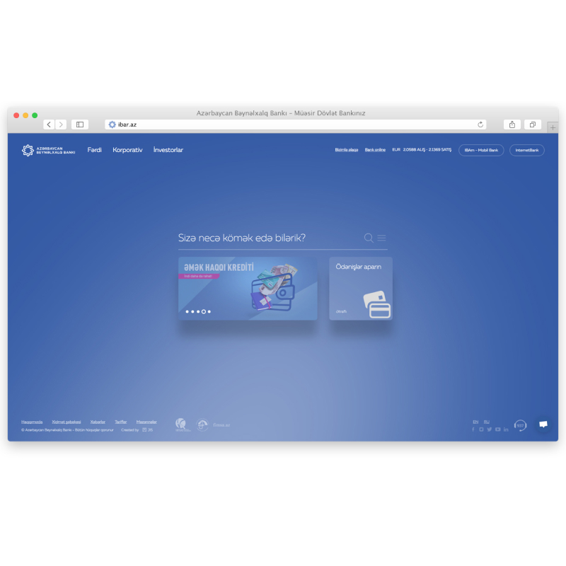 Website of International Bank of Azerbaijan